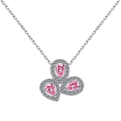 [Kincade Jewelery]Elegant Flower Shape Pear Cut Necklace