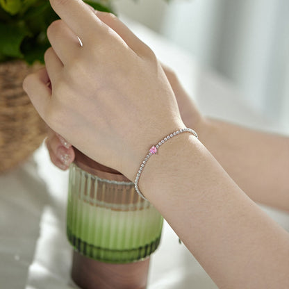 [Kincade Jewelrys]0.5 Carat Elegant Romantic Heart Shape Lover Bracelet