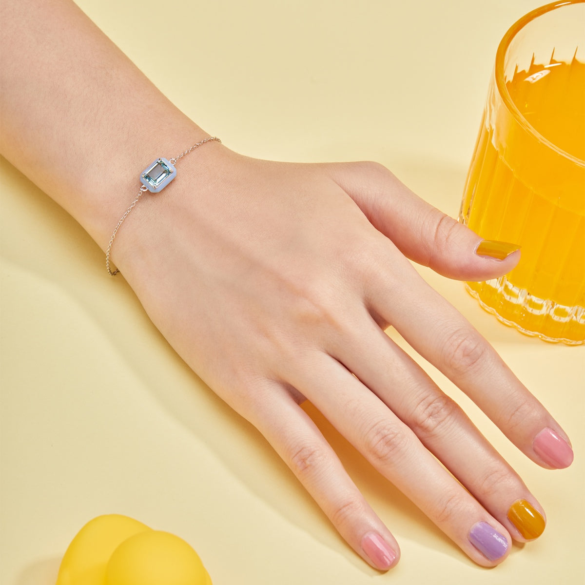 [Kincade Jewelrys]2.0 Carat Sparkling Colorful Emerald Cut Daily Bracelet