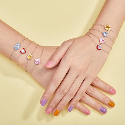 [Kincade Jewelery]2.0 Carat Sparkling Colorful Emerald Cut Daily Bracelet