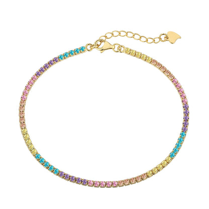 [Kincade Jewelery]Dazzling Colorful Round Cut Daily Bracelet