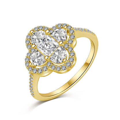[Kincade Jewelrys]Luxurious Eternity Flower Shape Banquet Ring