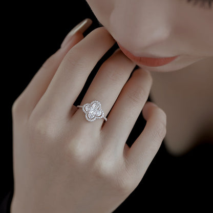 [Kincade Jewelery]Luxurious Eternity Flower Shape Banquet Ring