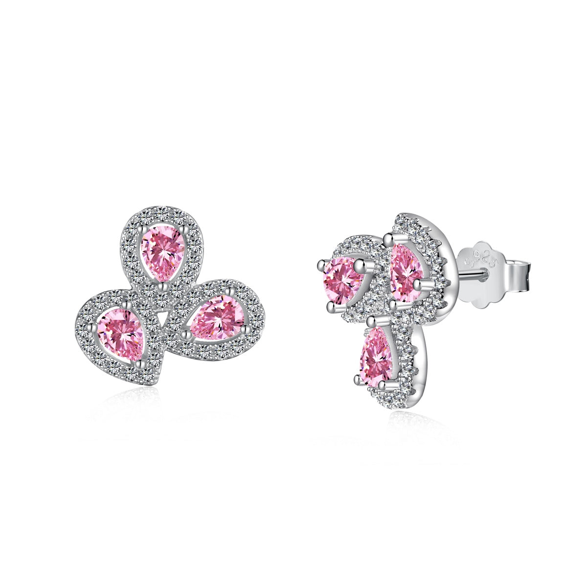 [Kincade Jewelrys]Ornate Flower Shape Pear Cut Lover Earrings