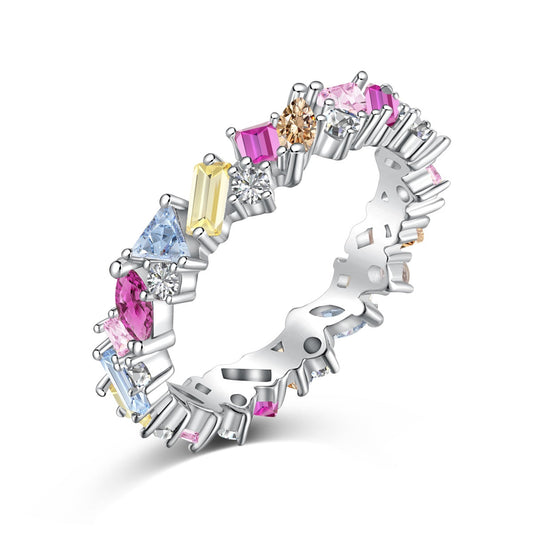 [Kincade Jewelery]Dazzling Polychromatic Multi cut Daily Ring