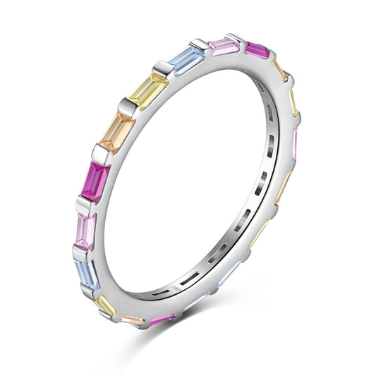 [Kincade Jewelery]Exquisite Multicolored Emerald Cut Daily Ring