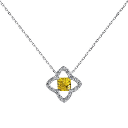 [Kincade Jewelery]Exquisite Flower Shape Princess Cut Necklace