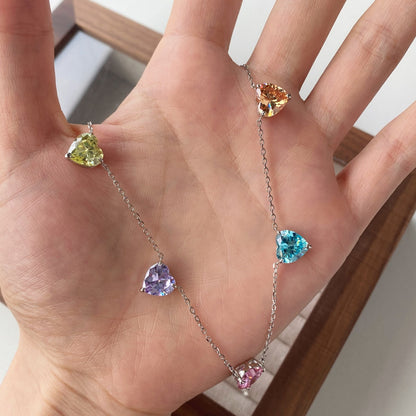 [Kincade Jewelery]Sparkling Colorful Heart Cut Necklace