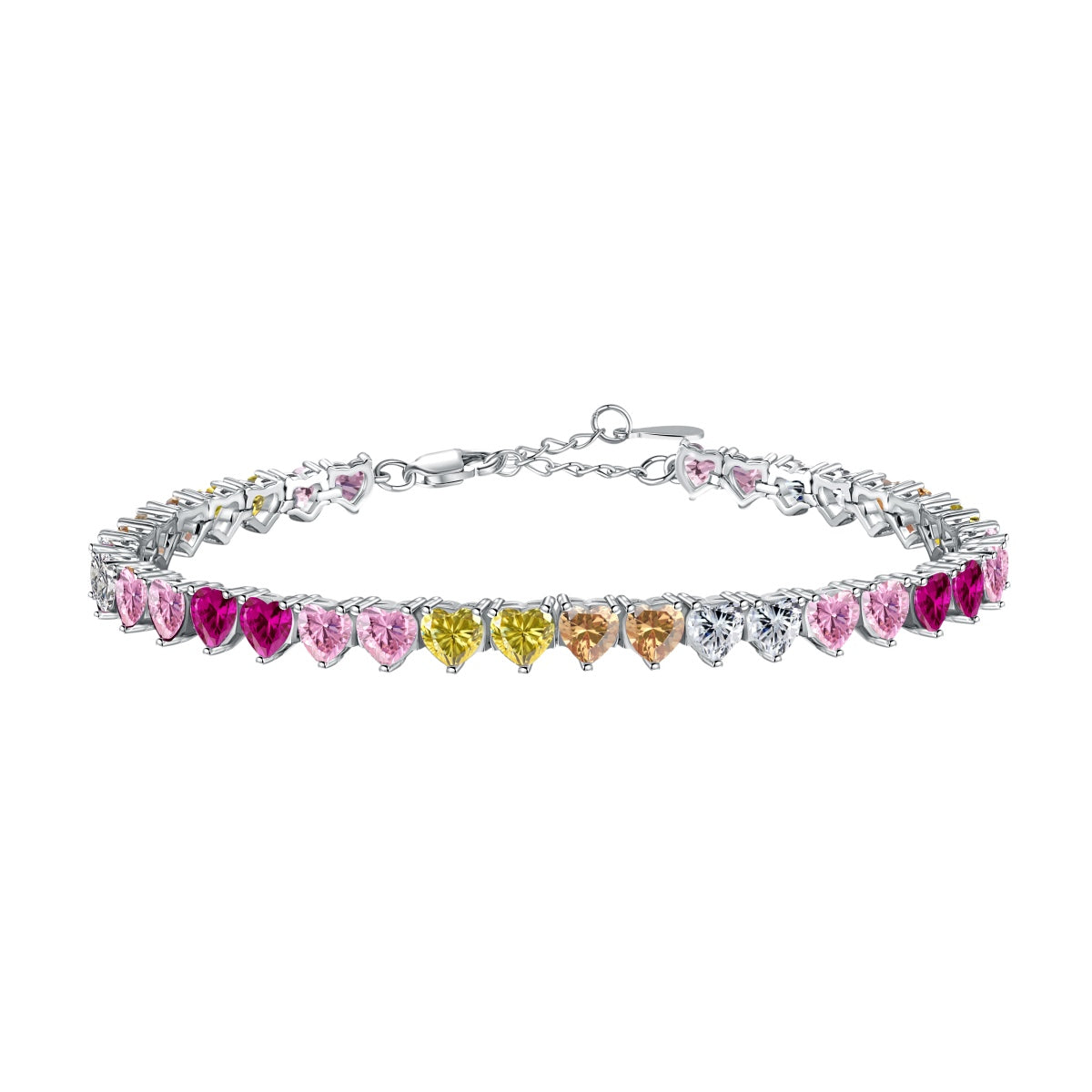 [Kincade Jewelrys]Luxurious Colorful Romantic Heart Shape Lover Bracelet