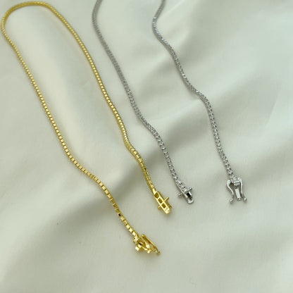 [Kincade Jewelrys]Delicate Round Shape Tennis Necklace