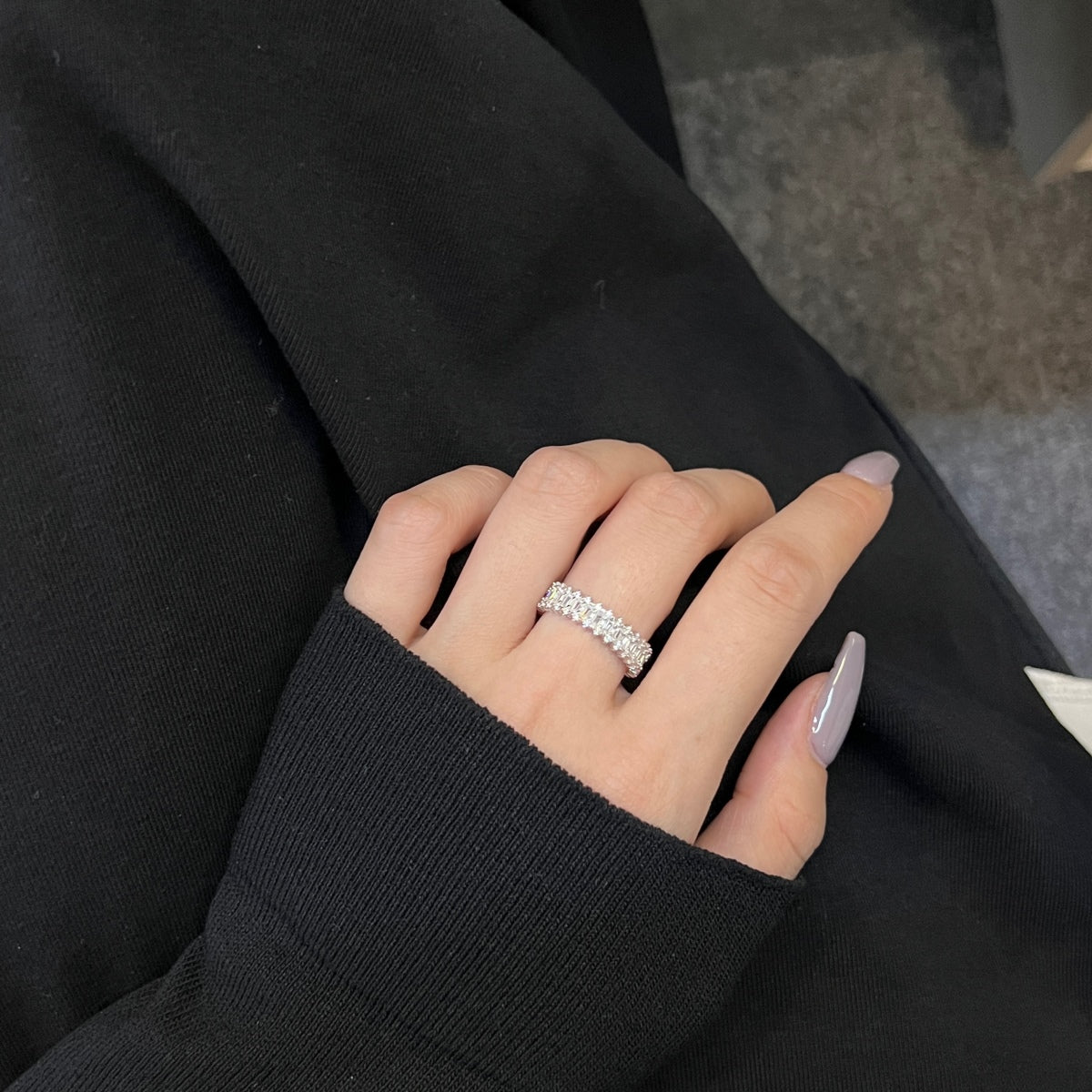 [Kincade Jewelrys]Splashy Ornate Emerald Cut Cocktail Ring