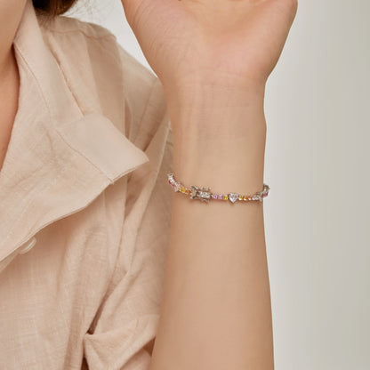 [Kincade Jewelery]Romantic Heart Shape Round Cut Lover Bracelet