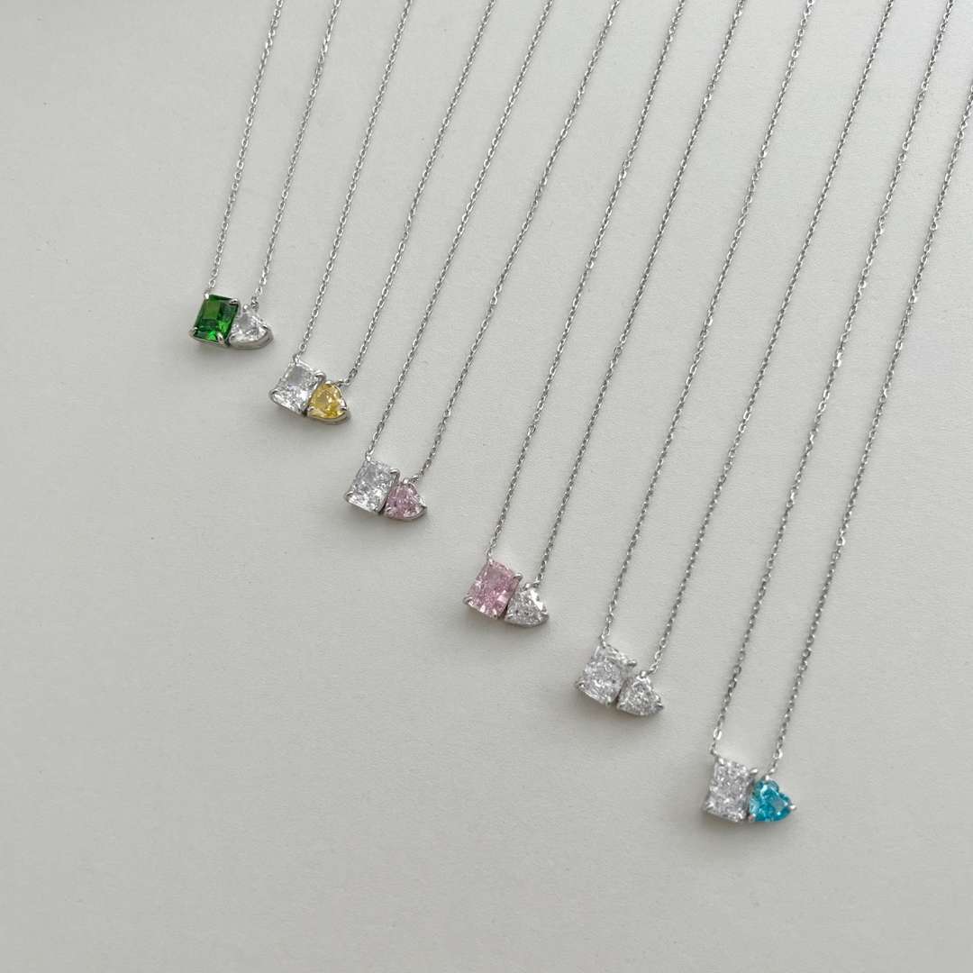 [Kincade Jewelery]Dazzling Square & Heart Shape Necklace