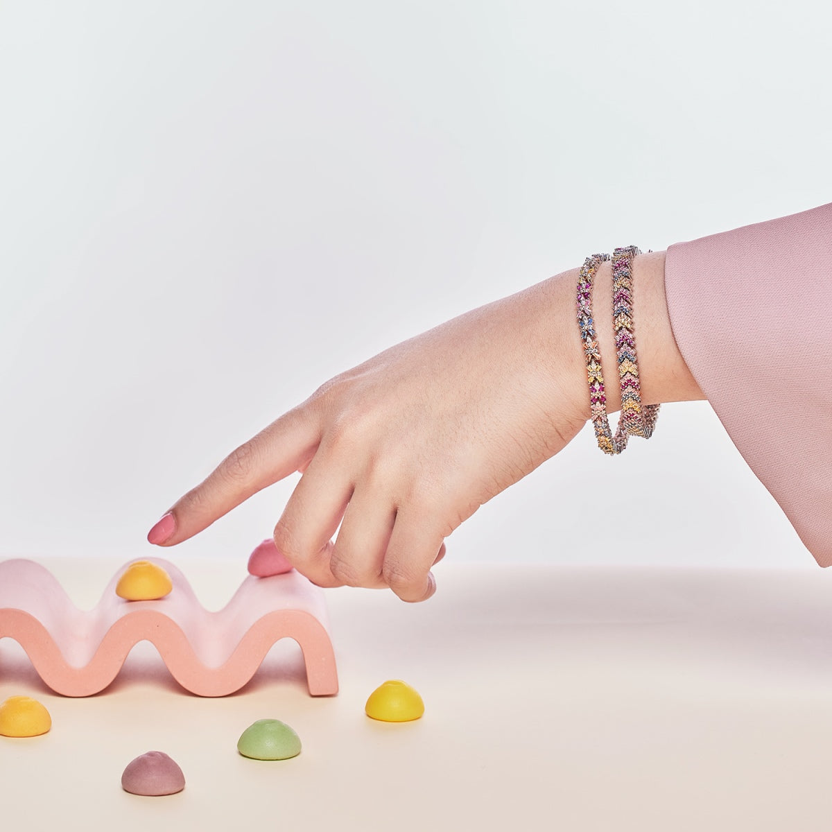 [Kincade Jewelery]Radiant Colorful Emerald Cut Party Bracelet