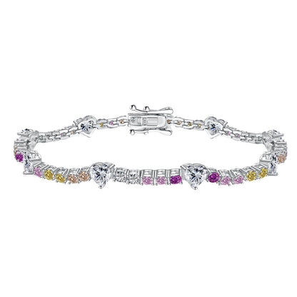[Kincade Jewelrys]Romantic Heart Shape Round Cut Lover Bracelet