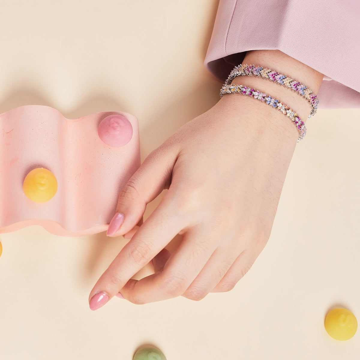 [Kincade Jewelrys]Ornate Sparkling Round Cut Party Bracelet