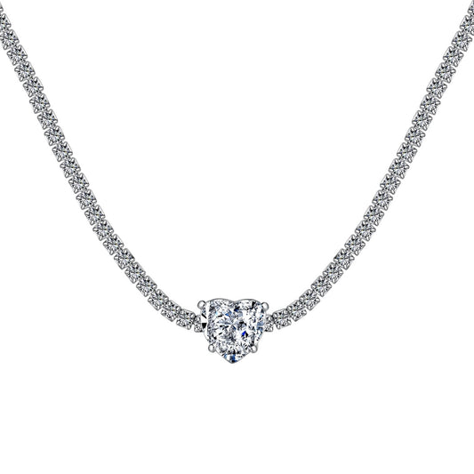 [Kincade Jewelrys]2.0 Carat Sparkling Tennis Heart Cut Necklace
