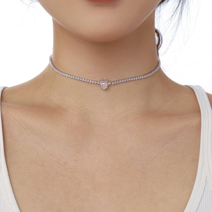 [Kincade Jewelrys]2.0 Carat Sparkling Tennis Heart Cut Necklace