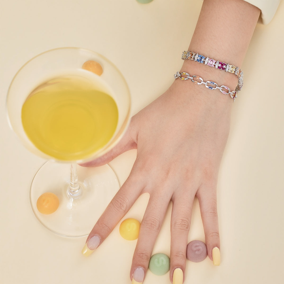 [Kincade Jewelery]Delicate Colorful Multi Cut Party Bracelet