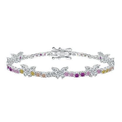 [Kincade Jewelrys]Ornate Colorful Butterfly Shape Round Cut Daily Bracelet