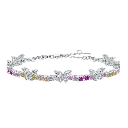 [Kincade Jewelrys]Ornate Colorful Butterfly Shape Round Cut Daily Bracelet