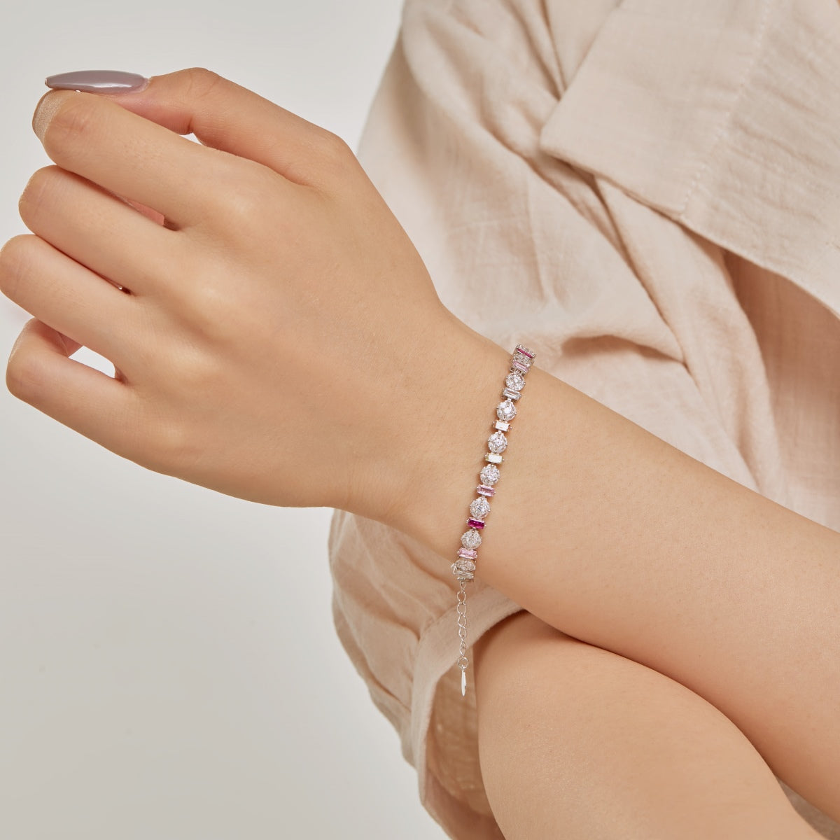 [Kincade Jewelrys]Radiant Colorful Round Shape Daily Bracelet