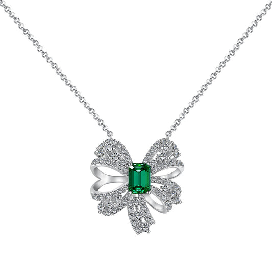 [Kincade Jewelery]Luxurious Flower Shape Emerald Cut Necklace