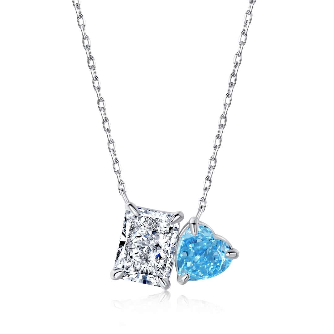 [Kincade Jewelrys]Dazzling Square & Heart Shape Necklace