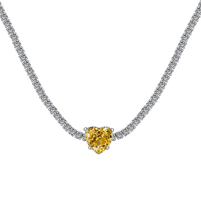 [Kincade Jewelrys]2.0 Carat Sparkling Tennis Heart Cut Necklace