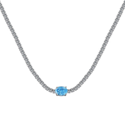 [Kincade Jewelrys]1.0 Carat Shining Oval Cut Necklace