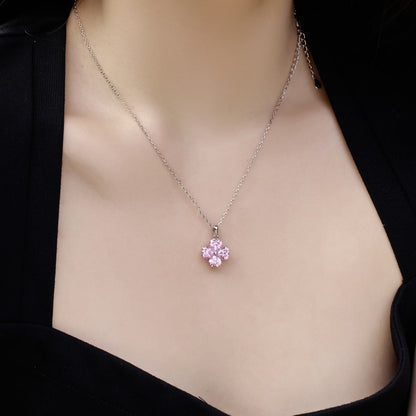 [Kincade Jewelrys]Heart-Shaped Four-Leaf Clover Bead Necklace