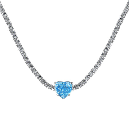 [Kincade Jewelrys]2.0 Carat Sparkling Tennis Heart Cut Necklace