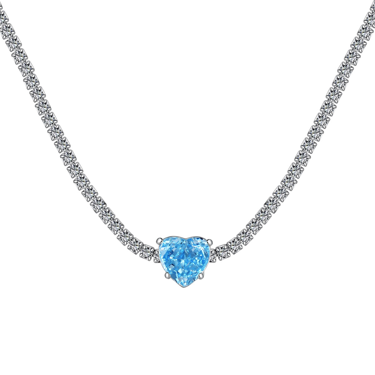[Kincade Jewelery]2.0 Carat Sparkling Tennis Heart Cut Necklace