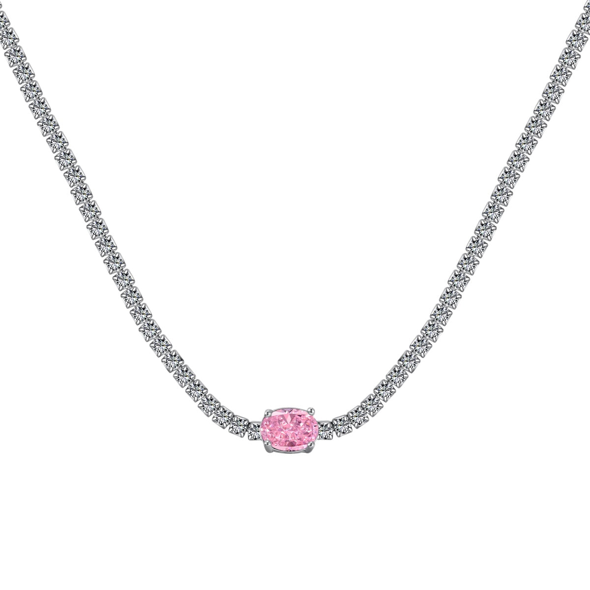 [Kincade Jewelrys]1.0 Carat Shining Oval Cut Necklace