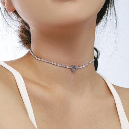 [Kincade Jewelery]2.0 Carat Sparkling Tennis Heart Cut Necklace