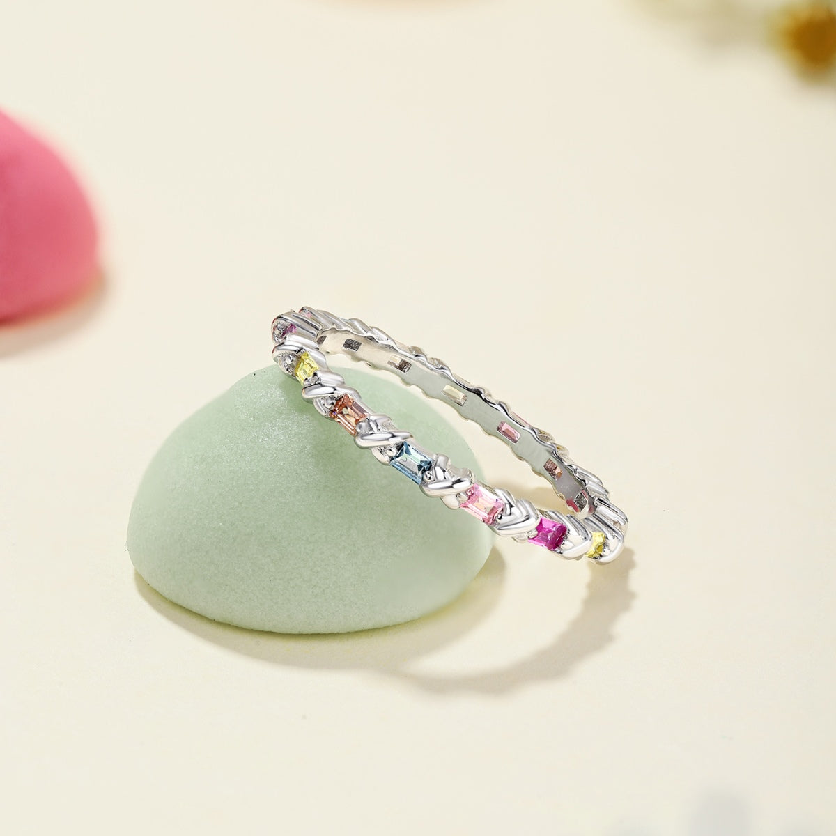 [Kincade Jewelrys]Charming Colorful Round Cut Daily Ring