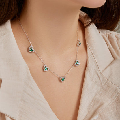 [Kincade Jewelery]Sparkling Five Heart Necklace
