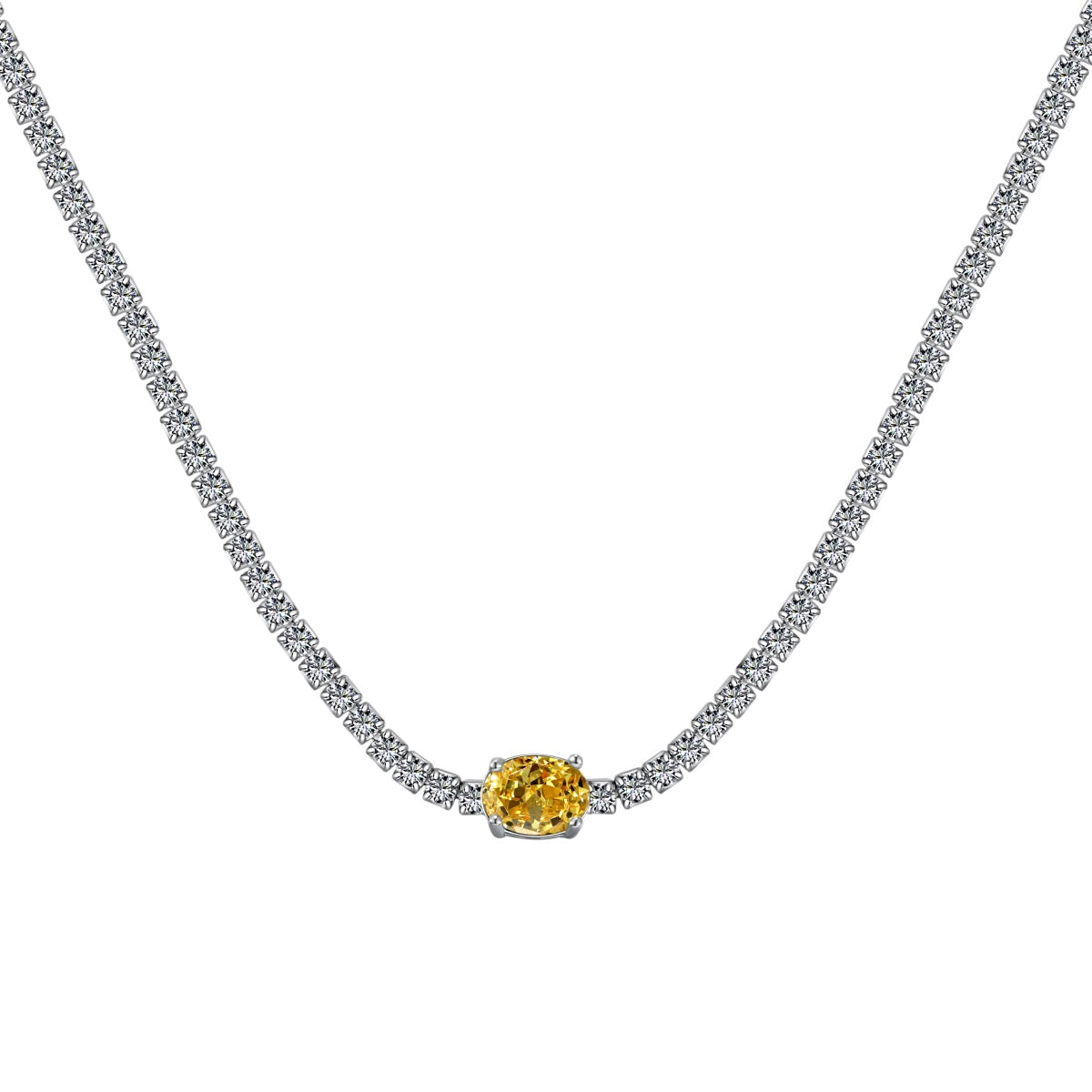[Kincade Jewelrys]1.0 Carat Shining Oval Cut Necklace