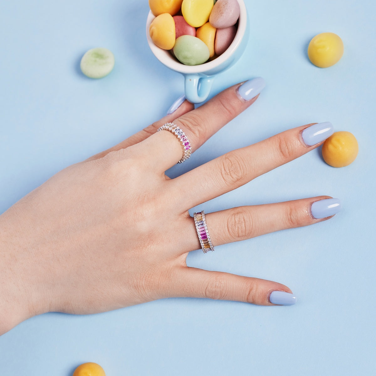 [Kincade Jewelery]Splashy Ornate Emerald Cut Cocktail Ring