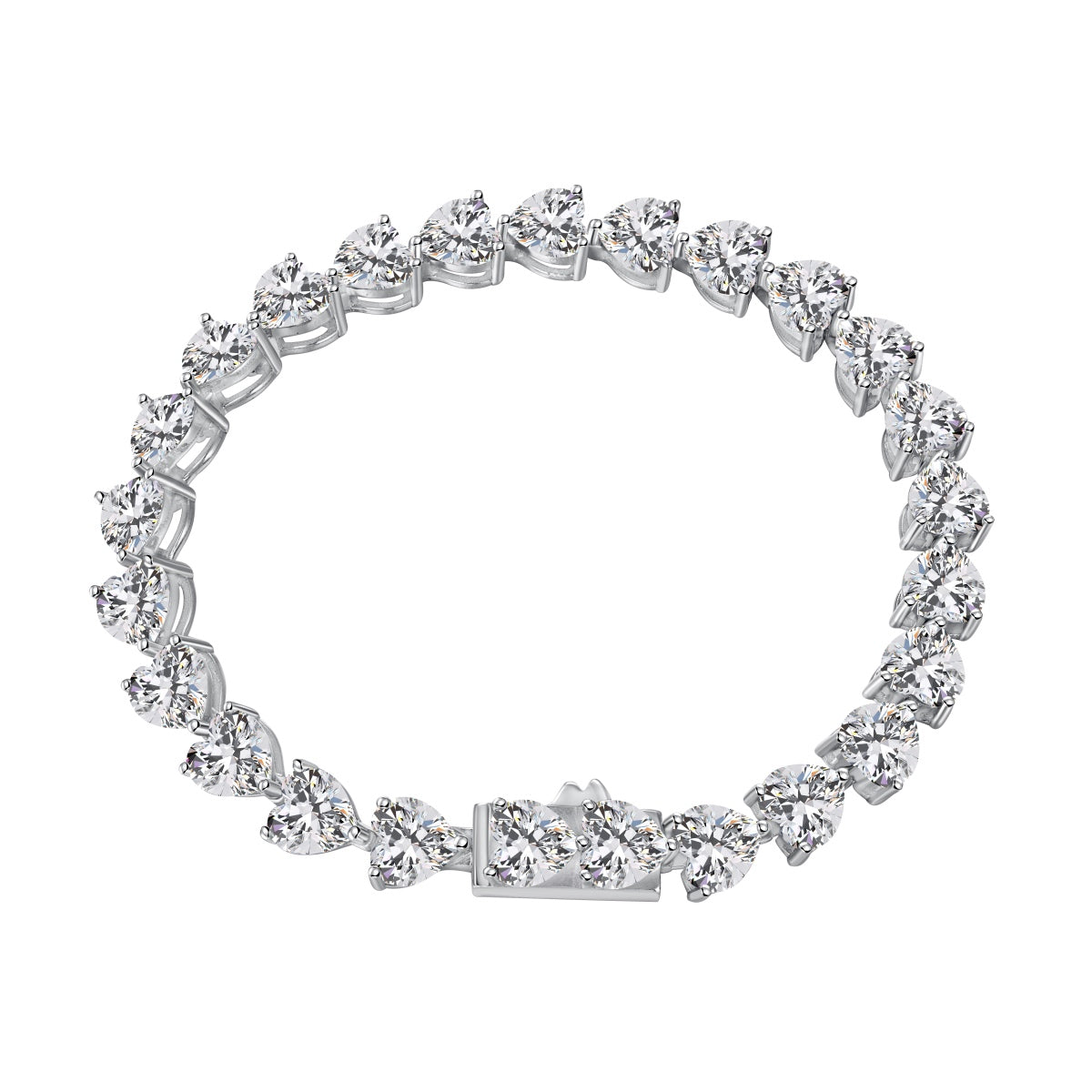 [Kincade Jewelrys]0.75 Carat Elegant Romantic Heart Shape Lover Bracelet