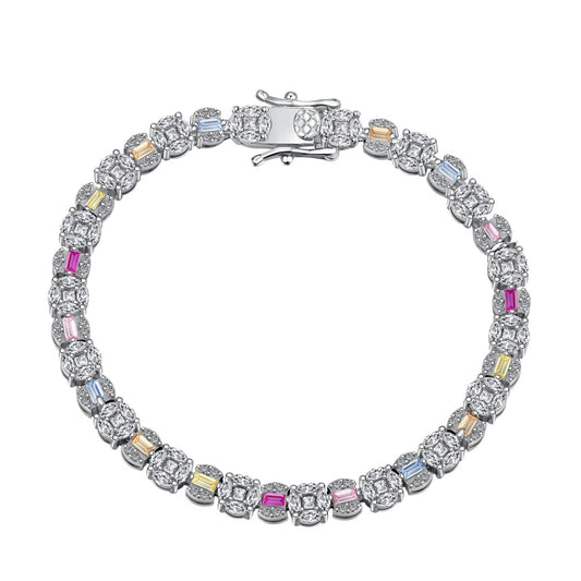 [Kincade Jewelrys]Dazzling Radiant Multi Cut Daily Bracelet