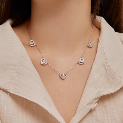 [Kincade Jewelrys]Sparkling Five Heart Necklace