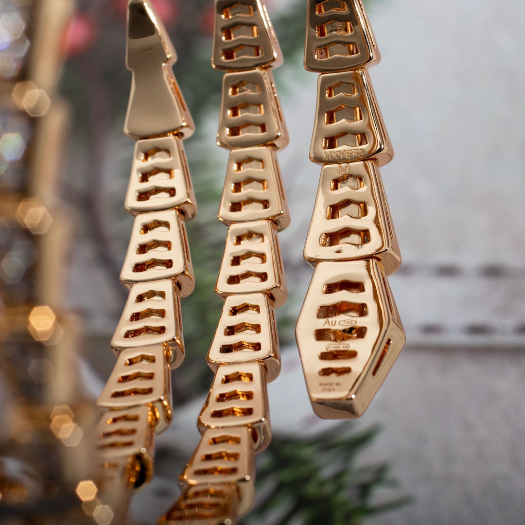 [Kincade Jewelery]SERPENTI BRACELET PINK GOLD DIAMOND DOUBLE ROW