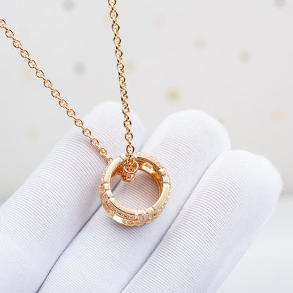 [Kincade Jewelery]PARENTESI NECKLACE PINK GOLD DIAMOND