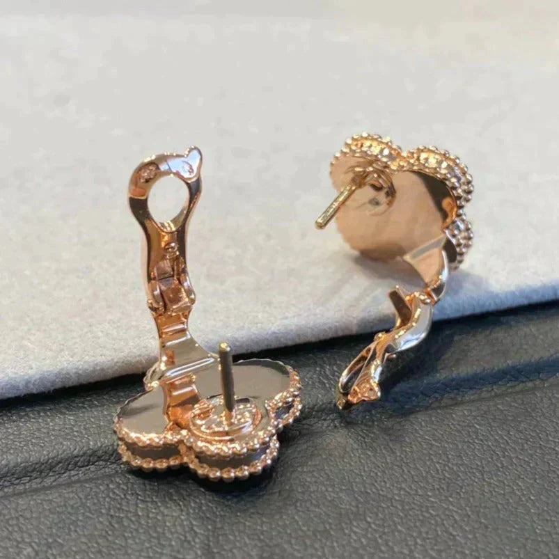 [Kincade Jewelery]Kincade MEDIUM 1 MOTIFS GRAY MOP  DIAMOND EARRINGS