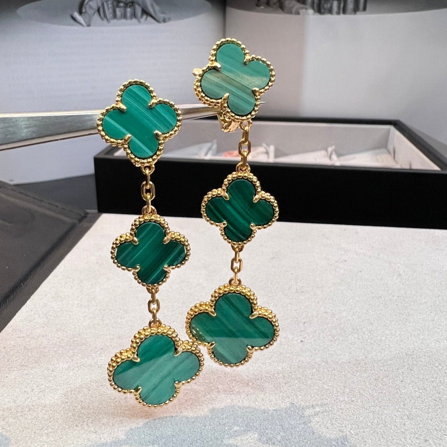[Kincade Jewelery]Kincade MALACHITE 3 MOTIFS GOLD