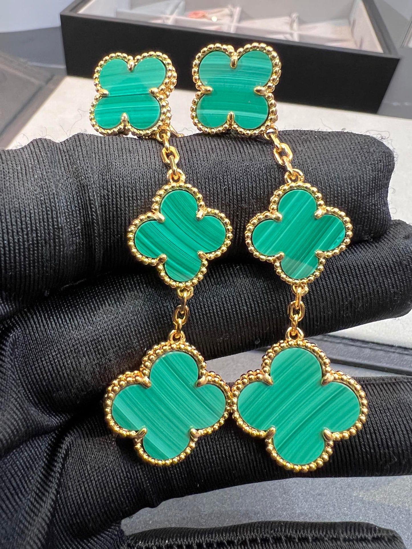 [Kincade Jewelery]Kincade MALACHITE 3 MOTIFS GOLD