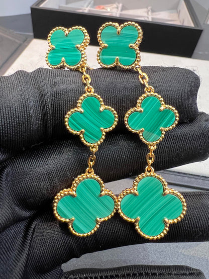 [Kincade Jewelery]Kincade MALACHITE 3 MOTIFS GOLD