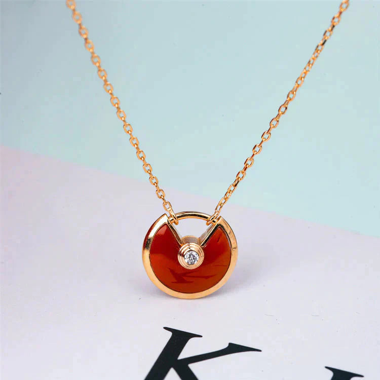 [Kincade Jewelery]AMULETTE GOLD CARNELIAN ONYX NECKLACE