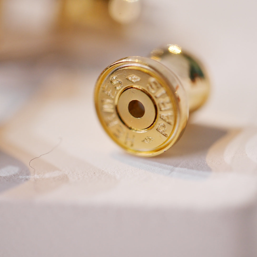 [Kincade Jewelery]MINI POP H GOLD EARRINGS GREY